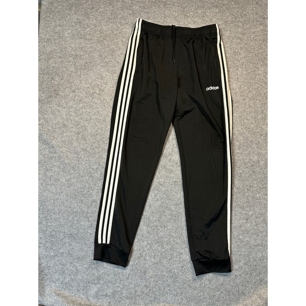 Adidas Mens Essentials 3-Stripe Track Pants Black White Joggers Large LH 00403